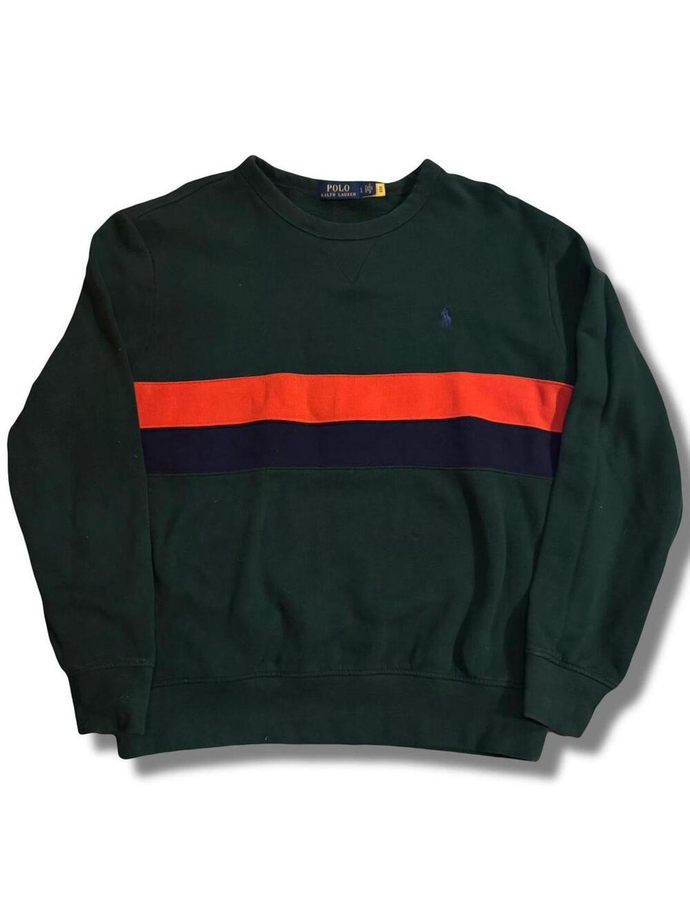 Polo Ralph Lauren green striped sweatshirt Size L